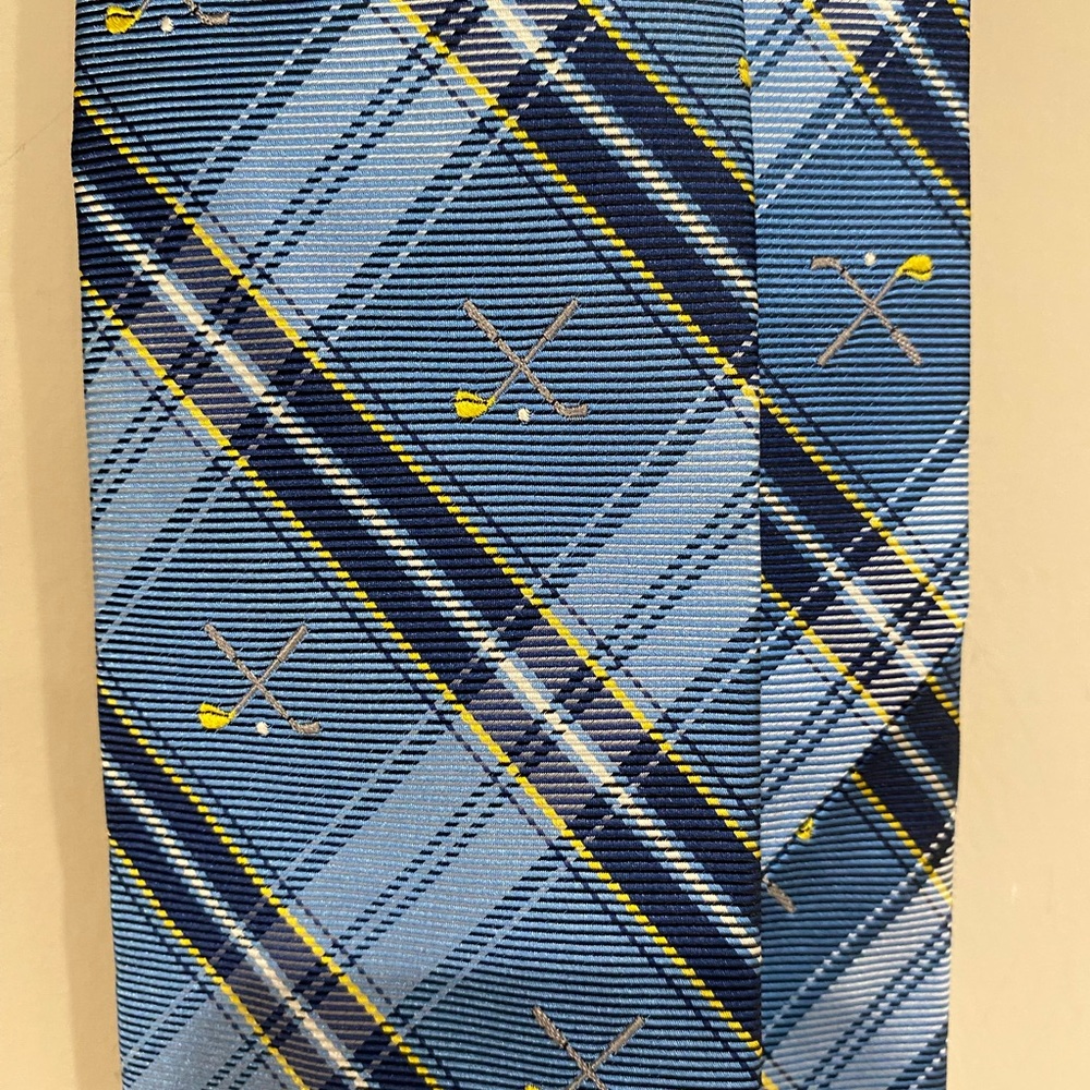 The Tie Bar Blue and Yellow Plaid Tie